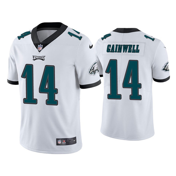 Men's Philadelphia Eagles #14 Kenneth Gainwell White Vapor Untouchable Limited Stitched Jersey Men's Philadelphia Eagles #14 Kenneth Gainwell White Vapor Untouchable Limited Stitched Jersey